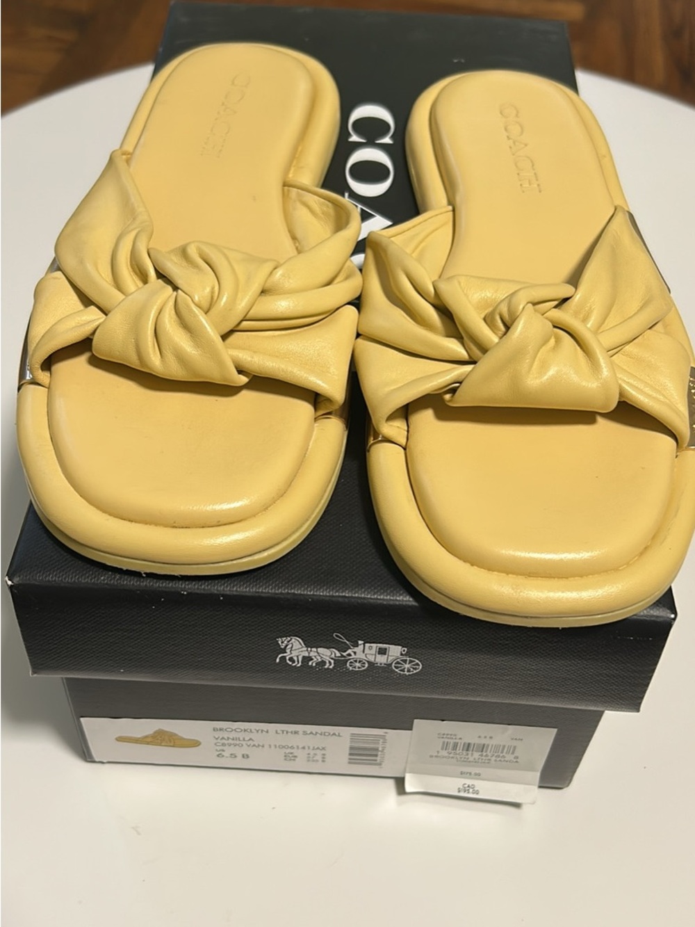 Coach Brooklyn Vanilla Knot Slide Sandal